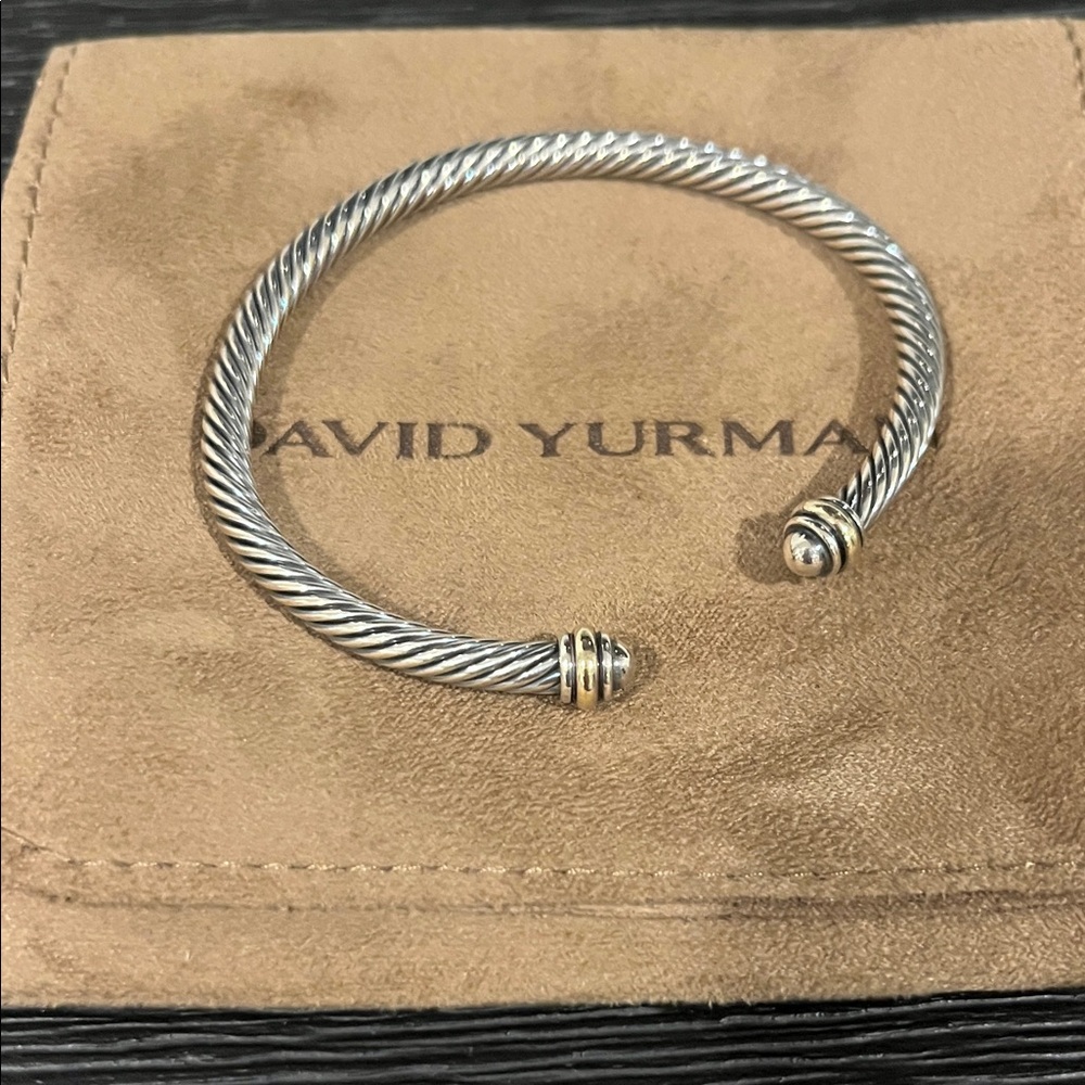 David Yurman Silver Bracelet with Gold Accents